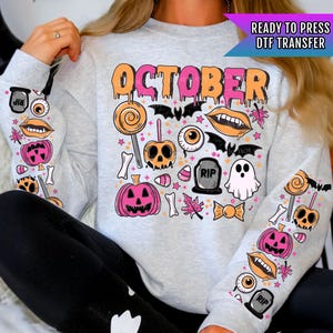 Halloween DTF Transfers, Spooky Dtf Transfer, Halloween DTF Transfer Ready For Press, Heat Press Transfers, RIP, Horror, Bats Dtf Transfer