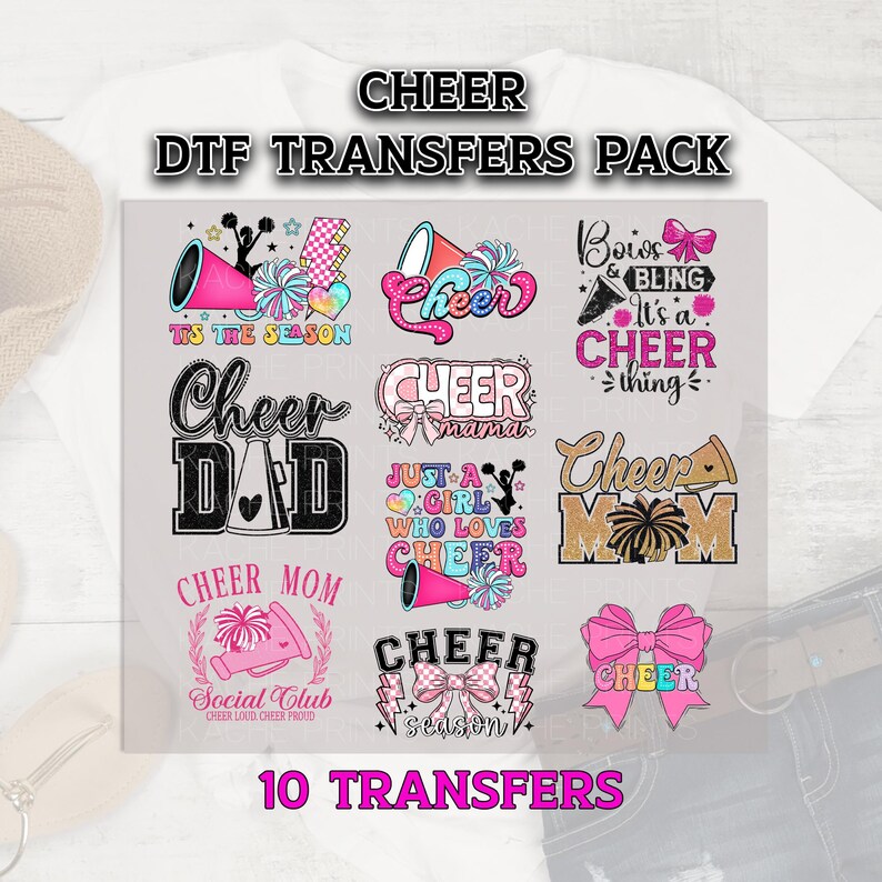 Cheer DTF Transfer, Cheer Mom DTF Bundle, Cheer Mama DTF Prints, Ready ...