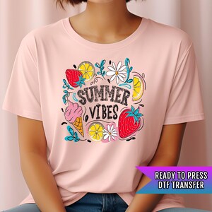 Summer Vibes DTF Transfers, Summer DTF Transfers Ready For Press, Heat Press Transfers, DTF Print, Direct To Film, Custom Transfer, Bulk Dft