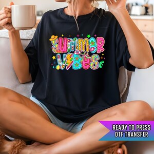Summer Vibes DTF Transfers, Summer DTF Transfers Ready For Press, Heat Press Transfers, DTF Print, Direct To Film, Custom Transfer, Bulk Dft