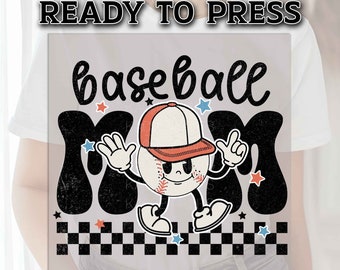 Baseball Mom DTF Transfer, DTF Transfer Ready For Press, Baseball Heat Press Transfer, Baseball Transfers, Ready For Press, DTF Print