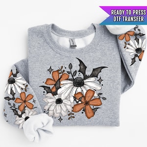 Spooky Season DTF Transfer, Halloween DTF Transfer Ready For Press, Floral DTF Prints, Halloween Heat Press Transfers, Spooky Dtf Prints