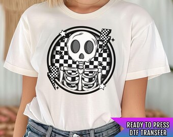 Skeleton DTF Transfer, Skeleton DTF Transfer Ready For Press, Skull DTF Print, Heat Press Transfer, Skeleton Dtf Prints, Halloween Dtf Print