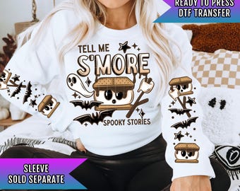 Tell Me S'more Spooky Stories DTF Transfer Ready For Press, Camping DTF Prints, Heat Press Transfer, Direct To Film, Adventure Dtf Transfers