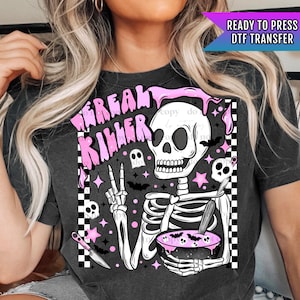 Cereal Killer DTF Transfer, Skeleton Dtf Transfer, Halloween DTF Transfer Ready For Press, Heat Press Transfer, Spooky, Skeleton Transfers