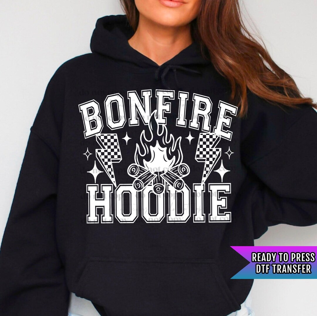 Bonfire Hoodie DTF Transfer Ready for Press, Forest DTF Transfer, Ready ...