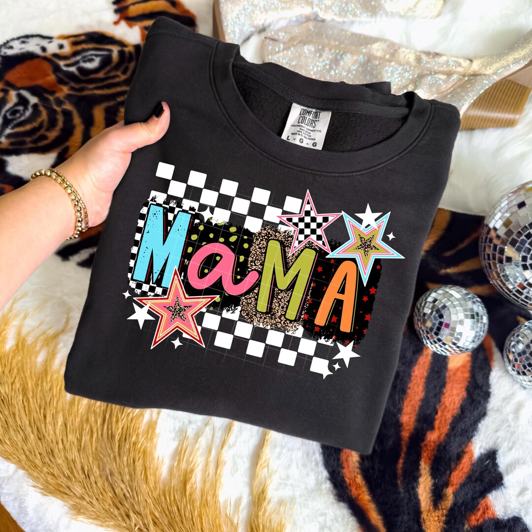 Mama White Checker DTF Transfer Ready for Press, Mama DTF Prints, Heat ...