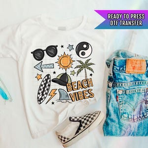 Beach Vibes DTF Transfers, Summer DTF Transfers Ready For Press, Summer Transfers, Heat Press Transfers, DTF Print, Direct To Film, Bulk Dft