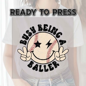 Baseball DTF Transfer Ready For Press, Baseball DTF Transfers, Heat Press Transfer, Ready For Press, Dtf Heat Transfer, Busy Being A Baller