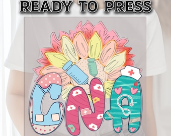 CNA Nurse DTF Transfer, DTF Transfer Ready For Press, Nurse Heat Press Transfer, Nurse Transfer, Dtf Print, Nursing Heat Transfer, Cna Print
