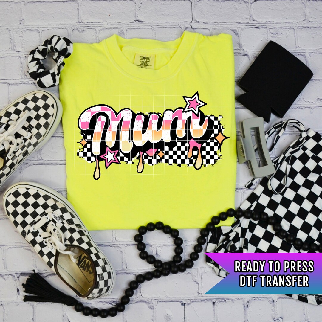 Retro Mum DTF Transfer Ready for Press, Mama DTF Print, Heat Press ...