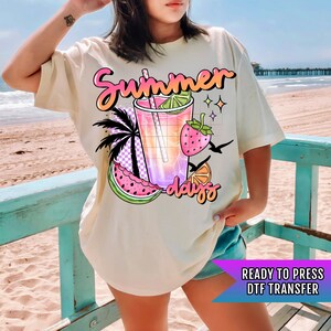 Summer Days DTF Transfers, Summer DTF Transfers Ready For Press, Heat Press Transfers, DTF Print, Direct To Film, Custom Transfer, Beach Dtf