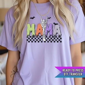 Retro Mama Halloween DTF Transfers, Halloween DTF Transfers Ready For Press, Skeleton DTF, Mom Dtf, Heat Press Transfer, Horror Dtf Transfer