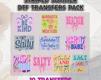Striped Summer DTF Transfer, Summer DTF Bundle, Salty Dtf Prints, Summer Ready to Press, Dtf Grab Bag, Margarita Dtf Transfer, Beach Dtf