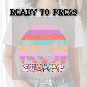 Summer Vibes DTF Transfers, Summer DTF Transfer, DTF Transfer Ready For Press, Heat Press Transfer, Beach Dtf Prints, Summer Direct to Film