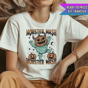 Monster Mash DTF Transfers, Halloween DTF Transfers Ready For Press, Pumpkin Design, Heat Press Transfers, Horror Dtf Print, Spooky Transfer
