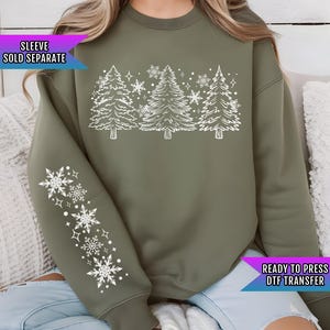 Snowy Trees DTF Transfers Ready For Press, Merry Christmas DTF Prints, Heat Press Transfer, Hello Winter Trees Dtf Transfers, Direct To Film
