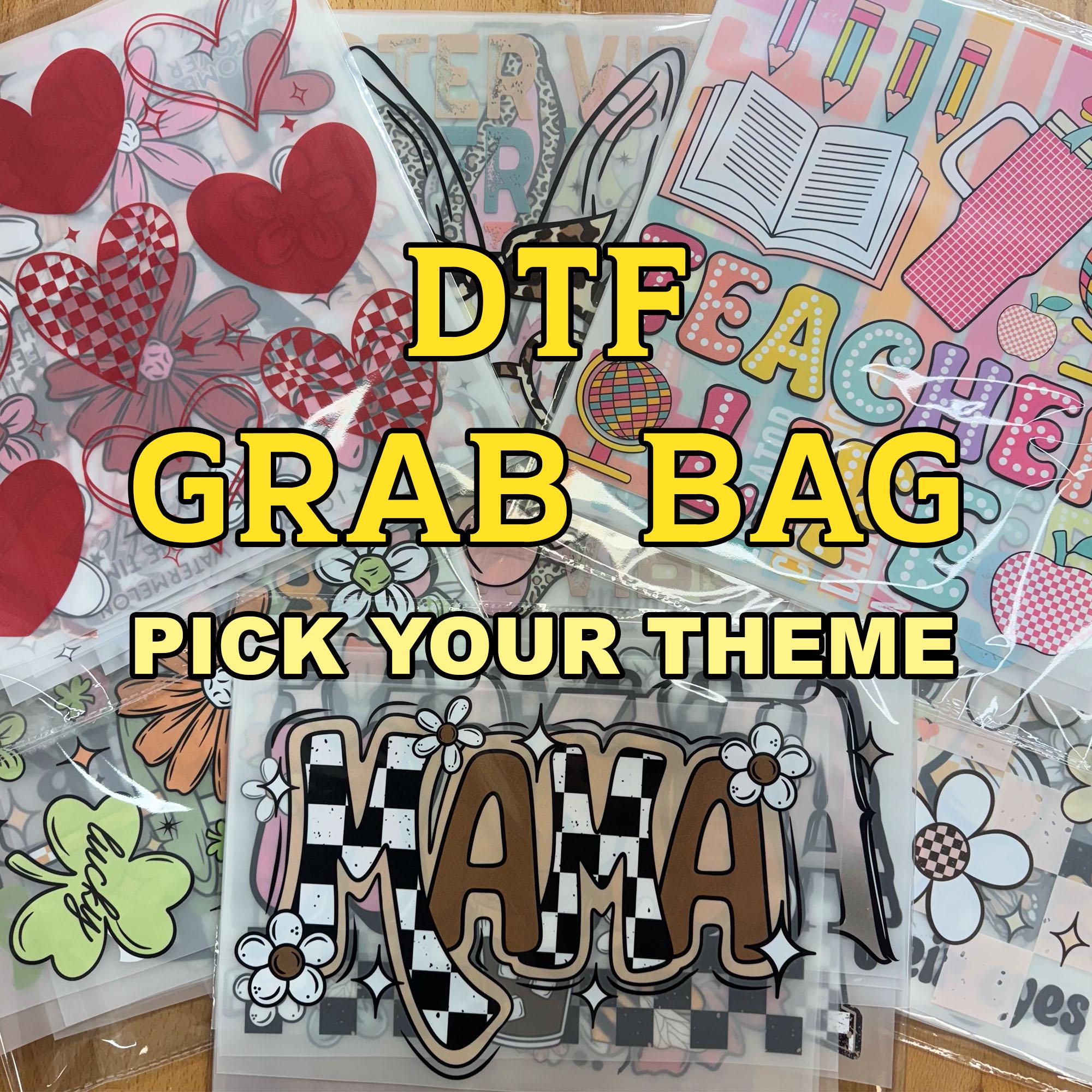 DTF Grab Bag, DTF Transfer Ready For Press Bundle, DTF Print, Dtf Bundle, Heat Transfer, Mystery Bundle, Direct To Film Grab Bag, Bulk Dtf