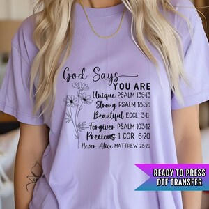 God Says DTF Transfer, DTF Transfer Ready For Press, Faith Heat Press Transfer, Heat Transfer, Ready For Press Heat Transfer, Christian Dtf