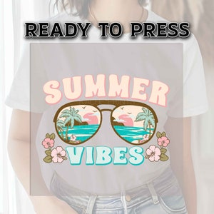 Summer Vibes DTF Transfers, DTF Transfer Ready For Press, Heat Press Transfer, DTF Prints, Direct to Film, Summer Transfers, Beach Transfers