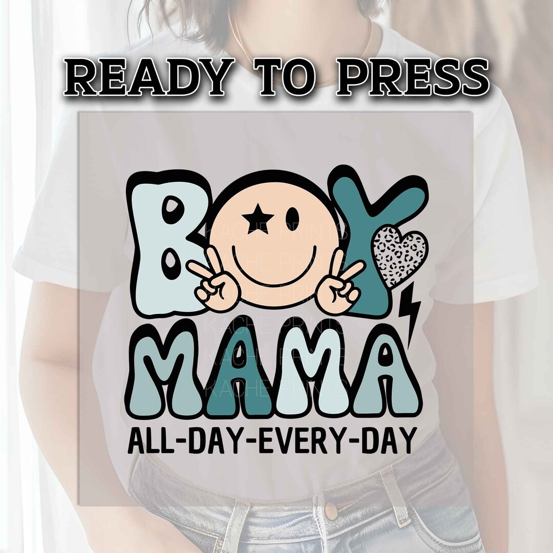 Boy Mama DTF Transfers, DTF Transfer Ready for Press, Heat Press ...