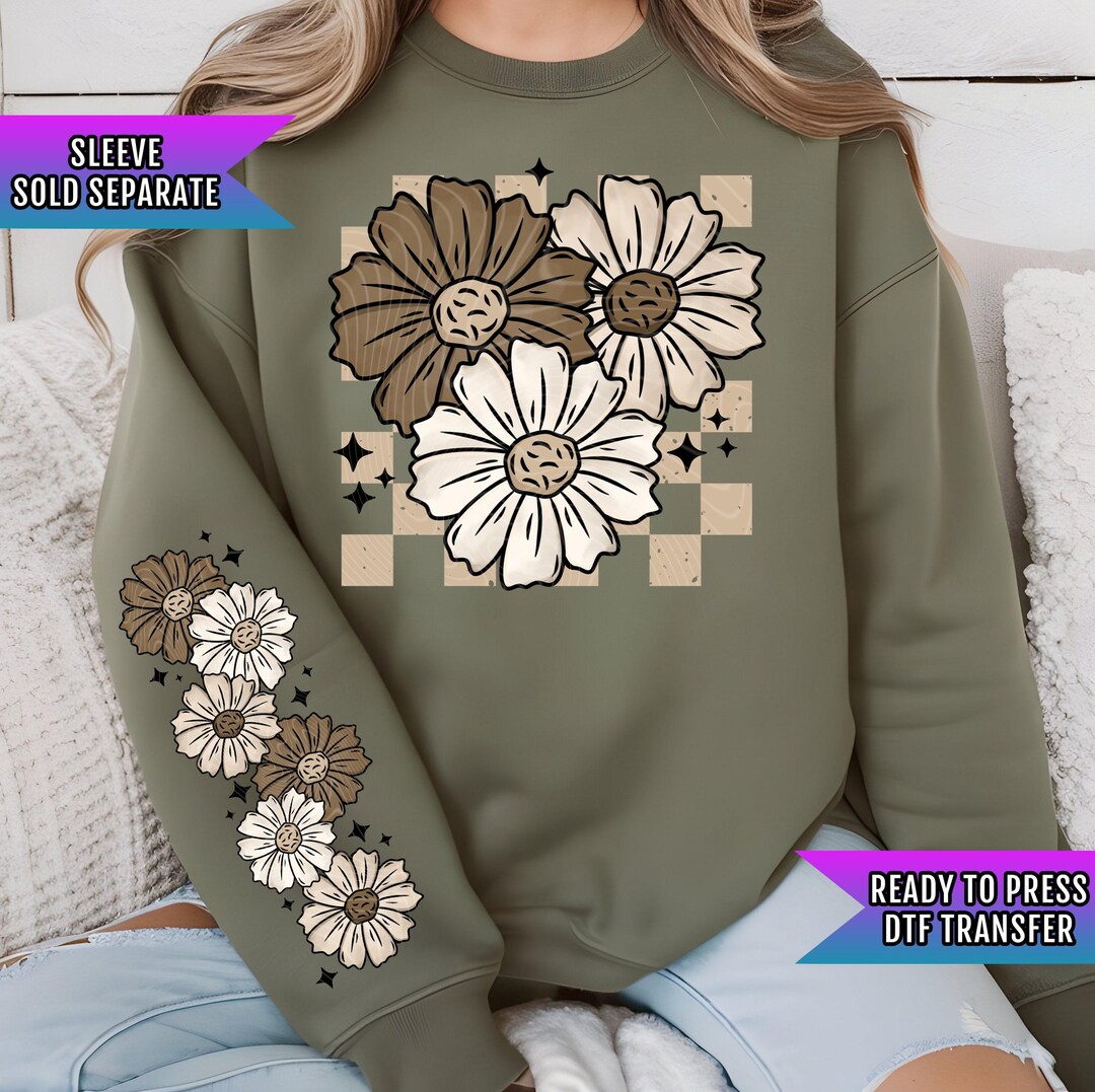 Florals DTF Transfer Ready for Press, Fall Flower DTF Print, Heat Press ...