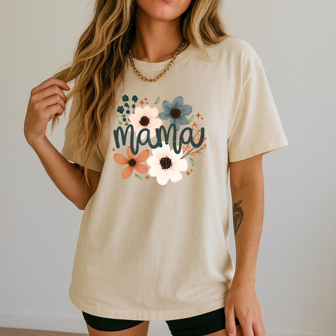 Mama Floral DTF Transfer Ready for Press, Mama DTF Prints, Heat Press ...