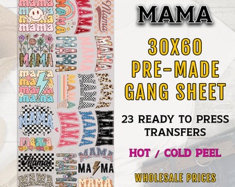 Mama Gang Sheet, Mama DTF Transfer, DTF Transfer Ready For Press, Mama Premade Gang Sheet, Heat Transfer, Custom Transfers, Mom Transfers