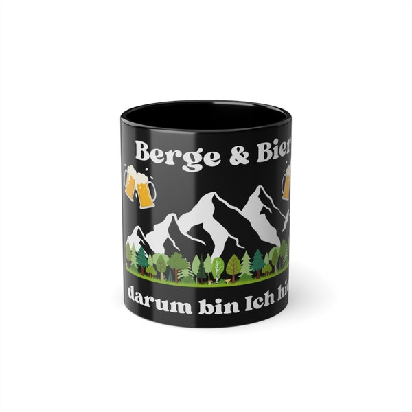 Tasse mit Spruch - Originelles Geschenk Berge und Bier Liebhaber - 330ml