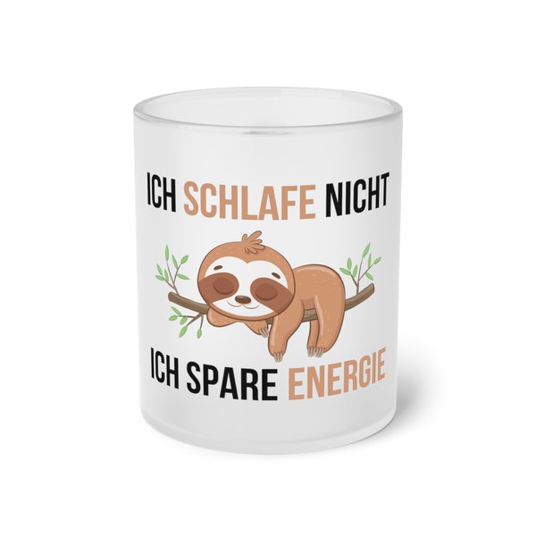 Tasse mit Spruch - Originelles Geschenk für Schlafmützen - 330ml - Milchglas