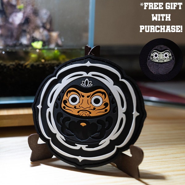 Limited Batch (40) -  Kamon Daruma - 3" (3 inch) EDC PVC / Rubber Hook and Loop Patch - Japanese Gift
