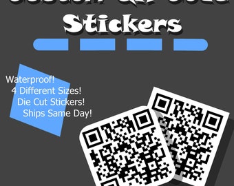 Custom Water Resistant QR Code Stickers: Scannable Vinyl Stickers