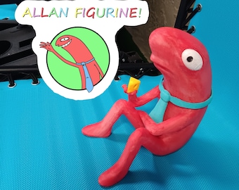 Figura de Allan / Amigos sonrientes / Figura impresa en 3D / Figura pintada a mano / Adult Swim