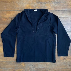 Unworn Deadstock 1997 Italian Navy Blue Battlefield Deck smock / Classic vintage workwear Bleu de Travail military blue cotton denim jacket