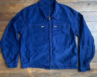 Vintage French Moleskin Work Jacket - L'ideal Bleu De
