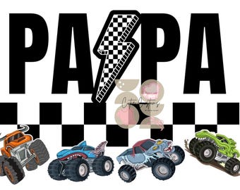 Monster Truck Papa PNG: Pojke Pappa Morfar Racing Design (Digital Nedladdning)