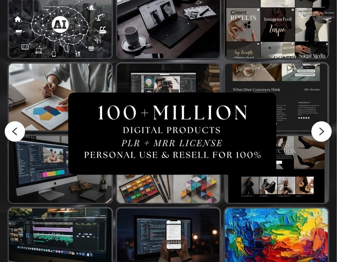 100-million+ Digital Products Mega Bundle With PLR & MRR - Etsy