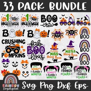 Halloween Svg Png-bundel, heks Svg, Ghost Dxf, Kids Halloween SVG-bundel, eerste Halloween-kostuum, BOO, schattig bestand voor Cricut en Silhouette