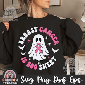 Breast Cancer Is Boo Sheet Png, Breast Cancer Awareness Svg, Halloween Breast Cancer, Halloween Ghost, Cute Files for Cricut and Silhouette