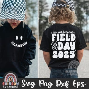Retro Field Day Shirt Svg Png, I'm just here For Field Day 2025 Svg, Boy Girl Field Day Dxf, Game Day, schattige bestanden voor de Cricut en Silhouette