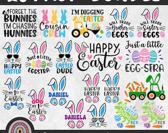 Easter SVG PNG Bundle, Happy Easter Svg, Easter Bunny SVG, Easter Shirts, Easter for Kids, Bunny Ears, Cute Files for Cricut and Silhouette