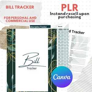 PLR Green That Girl Aesthetic Bill Tracker | Digital & Printable | Personal and Commercial Use licensing| Goodnotes Compatible