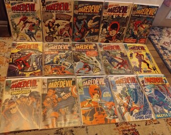 14 Vintage Marvel Comics "Here Comes Daredevil...The Man Without Fear"!