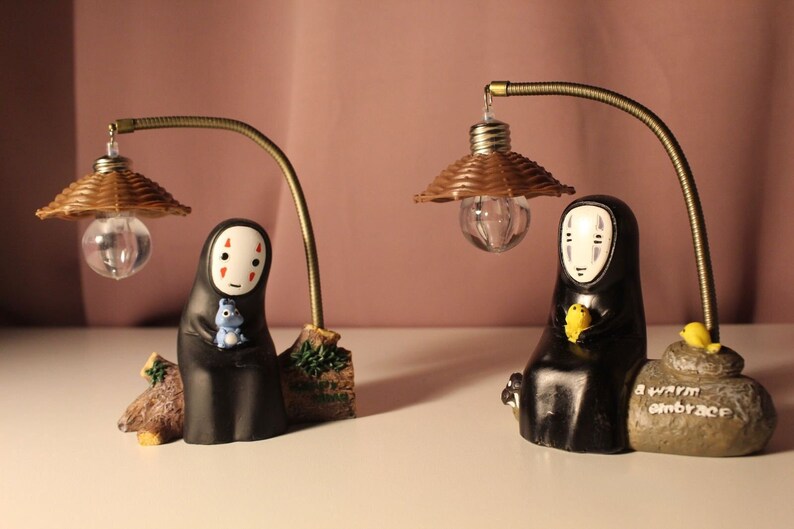 Studio Ghibli Figurines lumineuses nocturnes animées sans visage, lampe Miyazaki Hayao, cadeau de fan image 1