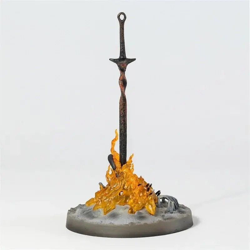 Dark Souls Action Figure Fire Glowing Sword LED ILLUMINATION Bonfire