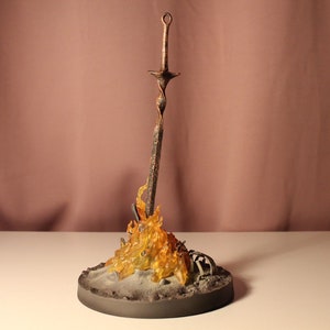 Dark Souls | Action Figure Fire Glowing Sword LED ILLUMINATION Bonfire LIT Light-up Statue Glow Sword Glowing Lighting Model Toy