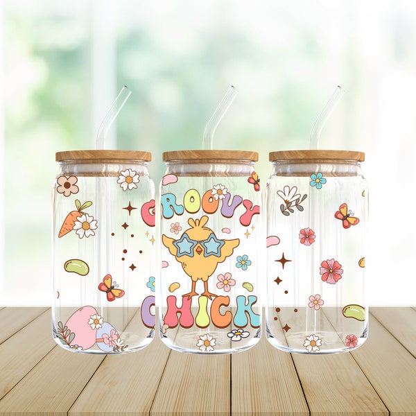 Trinkglas mit Deckel | Kaffeeglas mit Strohhalm | Libbey Glass | Glas mit Bambusdeckel | Groovy Chick