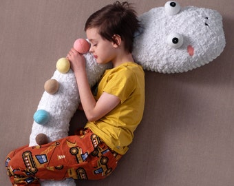 Oreiller de corps fait main de serpent géant super doux | Oreiller extra long en forme de serpent | Oreiller monstre géant en peluche | Grand oreiller de sol en peluche pour enfants