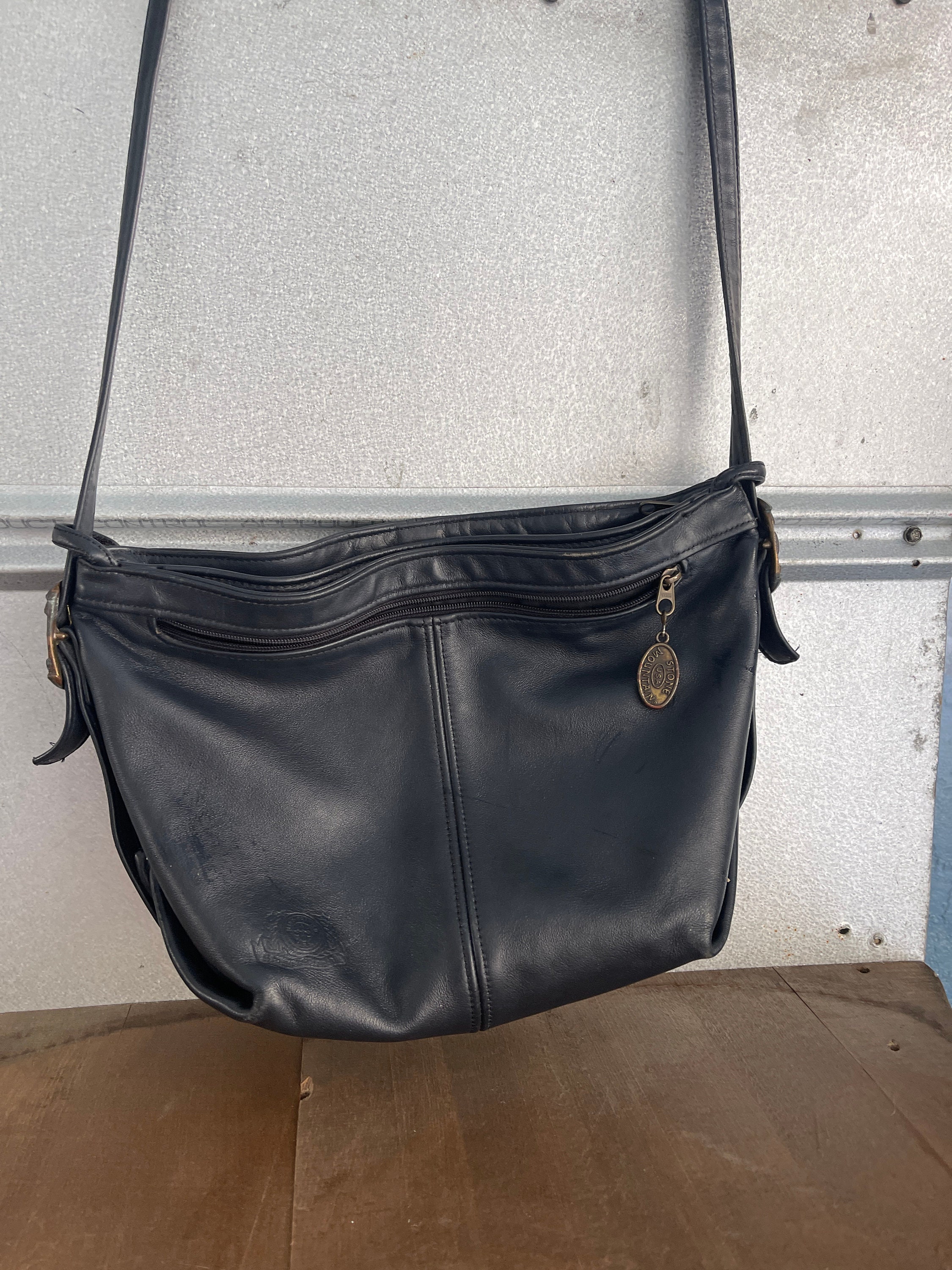 Purse Vintage Stone Mountain Super soft leather and great condition. Such a dark blue it looks almost black