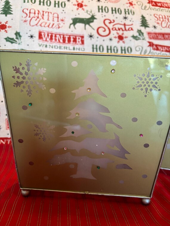ヴィンテージガラスクリスマスツリーキャンドルホルダー - Etsy 日本